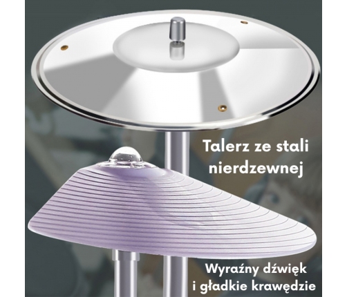 WOOPIE Perkusja Edukacyjna dla Dzieci 5 Bębnów 1 Talerz + Taboret z Motywem Zwierzątek