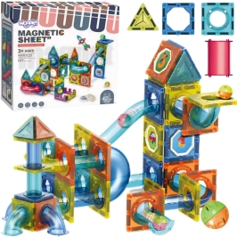 WOOPIE Klocki Magnetyczne Konstrukcyjne 3D Zestaw Edukacyjny Tor Kulkowy 42 el.