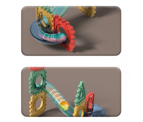 WOOPIE Klocki Magnetyczne Konstrukcyjne 3D Zestaw Edukacyjny Tor Kulkowy 68el.