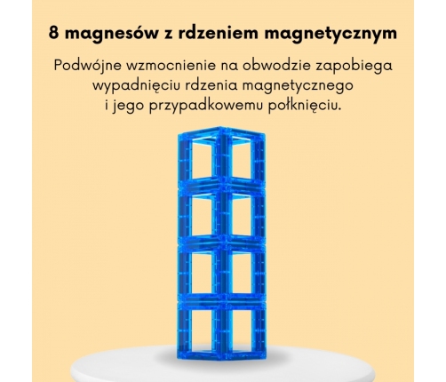 WOOPIE Przestrzenne Klocki Magnetyczne Nauka Liczb 70 Elementów