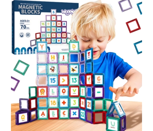 WOOPIE Przestrzenne Klocki Magnetyczne Nauka Liczb 70 Elementów