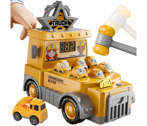 WOOPIE Gra Zręcznościowa Uderz Młotkiem Wbijak Plac Budowy z Akcesoriami