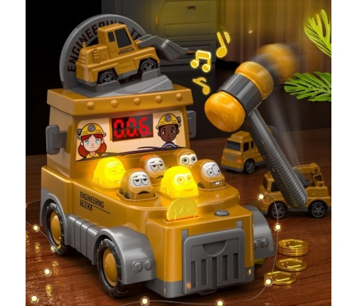 WOOPIE Gra Zręcznościowa Uderz Młotkiem Wbijak Plac Budowy z Akcesoriami