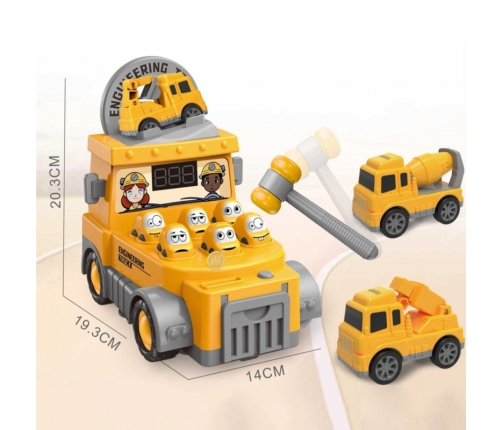 WOOPIE Gra Zręcznościowa Uderz Młotkiem Wbijak Plac Budowy z Akcesoriami