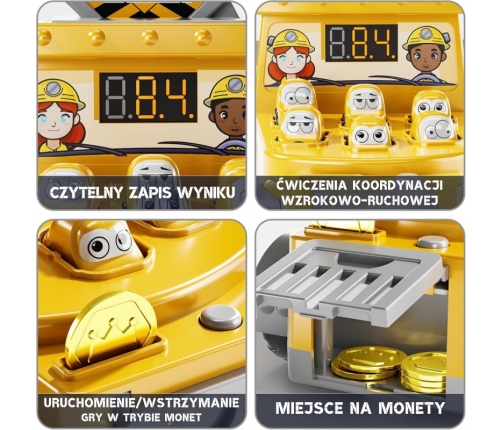 WOOPIE Gra Zręcznościowa Uderz Młotkiem Wbijak Plac Budowy z Akcesoriami