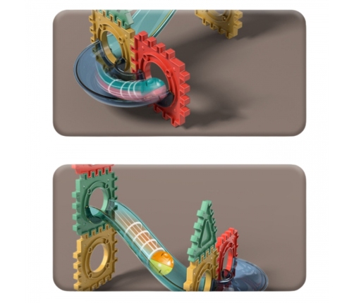 WOOPIE Klocki Magnetyczne Konstrukcyjne 3D Zestaw Edukacyjny Tor Kulkowy 228el.