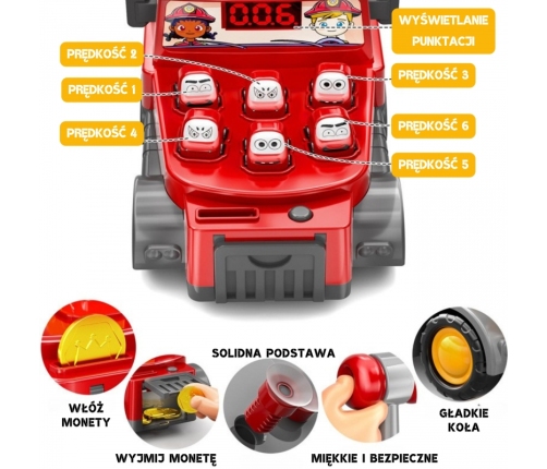 WOOPIE Gra Zręcznościowa Uderz Młotkiem Wbijak Straż Pożarna z Akcesoriami