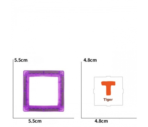 WOOPIE Przestrzenne Klocki Magnetyczne Nauka Liter 70 Elementów