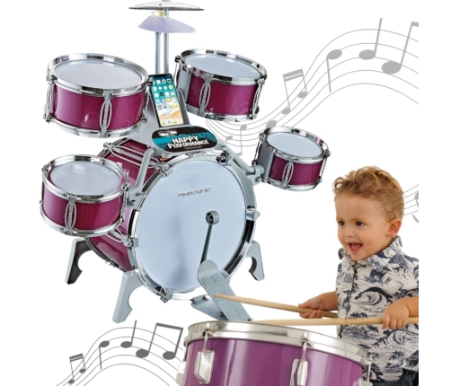 WOOPIE Perkusja Elektroniczna Edukacyjna Dla Dzieci 5 Bębnów 1 Talerz