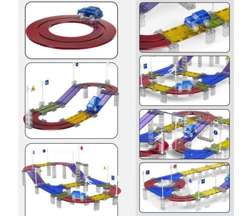 WOOPIE Magnetyczny Tor Samochodowy Wyścigowy + Autko 76 el.
