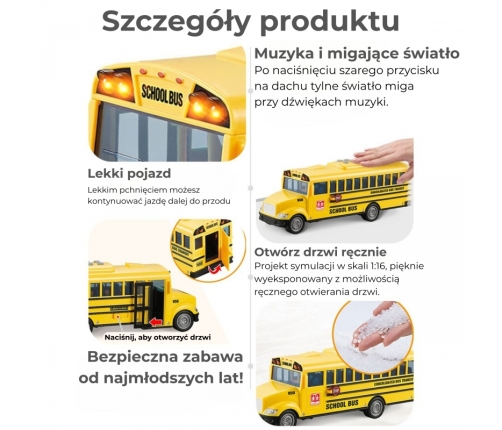 WOOPIE Autobus Szkolny Interaktywny Elektryczny 1:20