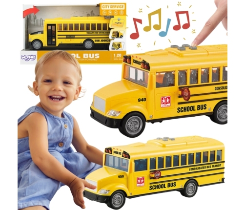 WOOPIE Autobus Szkolny Interaktywny Elektryczny 1:20