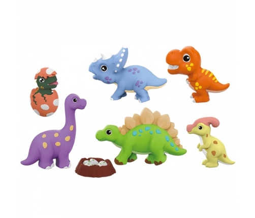 WOOPIE Zestaw Kreatywny z Farbami DIY Zrób Odlewy Gipsowe Figurki i Pomaluj - Zestaw Dinozaury