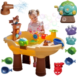 WOOPIE Stolik Wodny 2w1 Piaskownica Statek Piracki XL z Maszyna do Robienia Baniek Mydlanych WOOPIE Stolik Wodny 2w1 Piaskownica Statek Piracki XL z Maszyna do Robienia Baniek Mydlanych