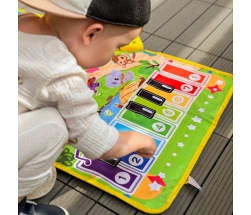 WOOPIE Mata Muzyczna Zwierzątka Interaktywne Pianino I Perkusja 2w1