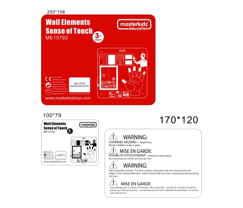 MASTERKIDZ Tablica Edukacyjna Zmysł Dotyku Montessori