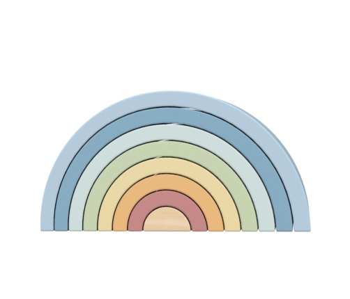 TOOKY TOY Pastelowa Układanka Drewniane Klocki Montessori Tęcza