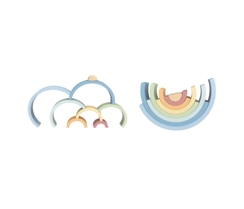 TOOKY TOY Pastelowa Układanka Drewniane Klocki Montessori Tęcza