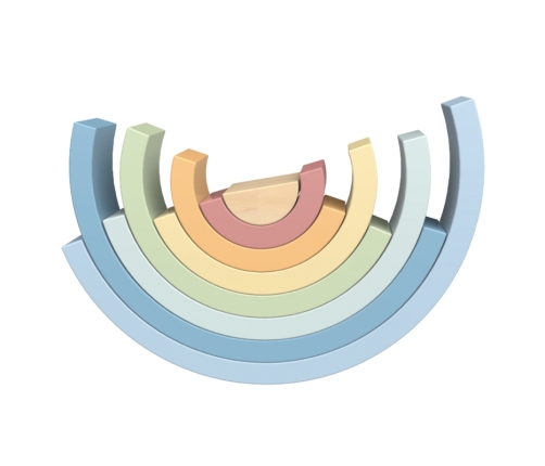 TOOKY TOY Pastelowa Układanka Drewniane Klocki Montessori Tęcza