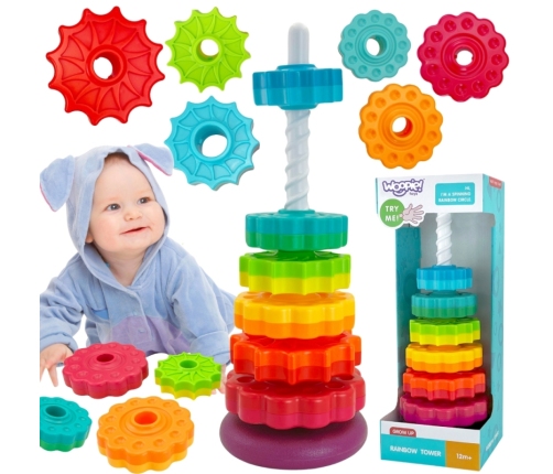 WOOPIE BABY Edukacyjna Piramidka Zakręcona Wieża