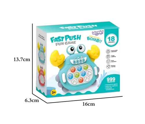 WOOPIE Gra POP IT Elektroniczna Antystresowa Zręcznościowa Krab Czerwony