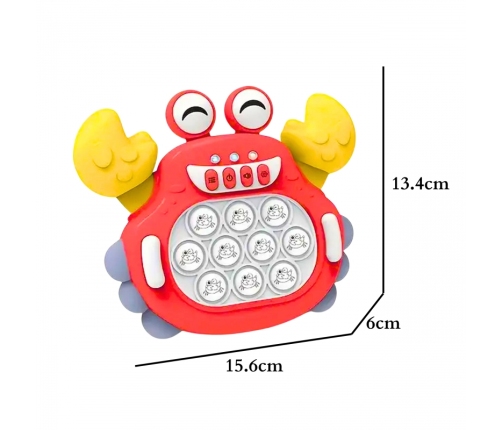 WOOPIE Gra POP IT Elektroniczna Antystresowa Zręcznościowa Krab Czerwony