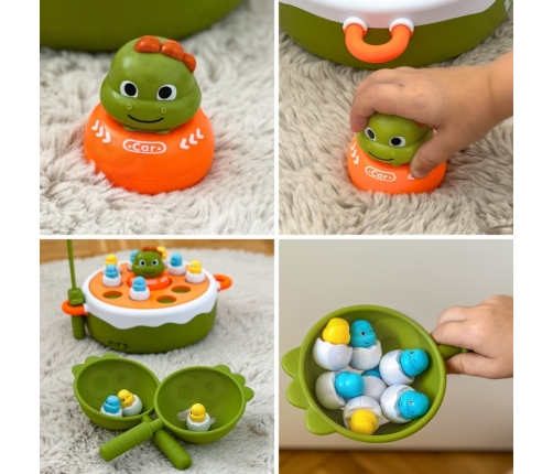 WOOPIE Gra Zręcznościowa Łowienie Dinozaurów 2w1 Katapulta