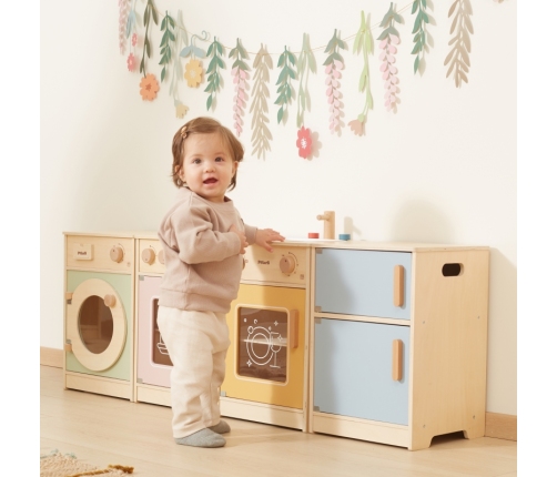 VIGA PolarB Drewniany Zestaw Kuchenny XL Pralka Kuchenka Zmywarka