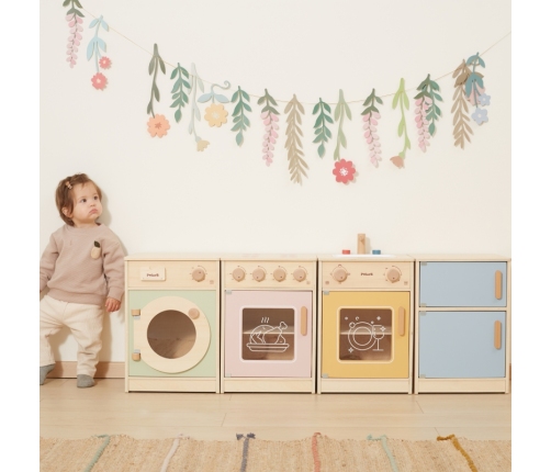 VIGA PolarB Drewniany Zestaw Kuchenny XL Pralka Kuchenka Zmywarka