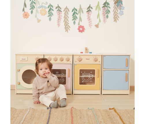 VIGA PolarB Drewniany Zestaw Kuchenny XL Pralka Kuchenka Zmywarka