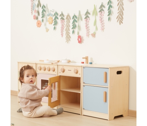 VIGA PolarB Drewniany Zestaw Kuchenny XL Pralka Kuchenka Zmywarka