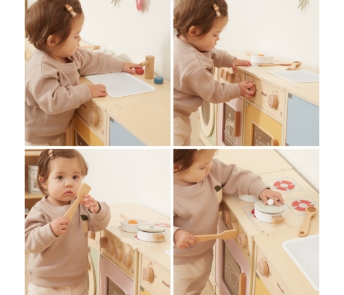 VIGA PolarB Drewniany Zestaw Kuchenny XL Pralka Kuchenka Zmywarka