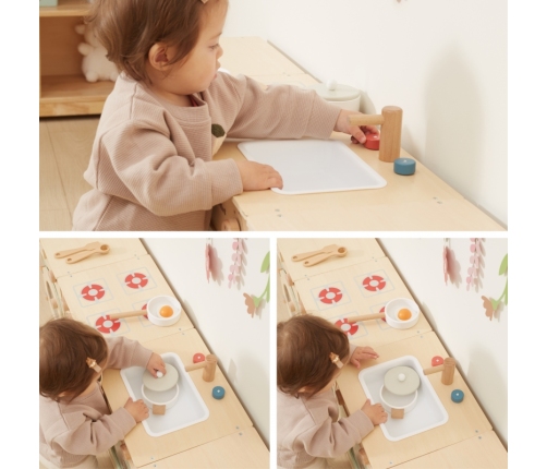 VIGA PolarB Drewniany Zestaw Kuchenny XL Pralka Kuchenka Zmywarka - Zielony