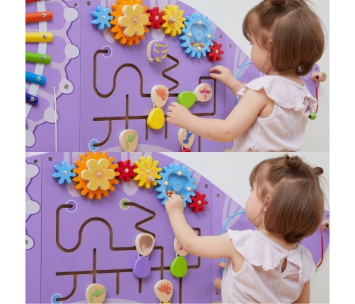 VIGA Drewniana Tablica Sensoryczna-Manipulacyjna EDU Triceratops