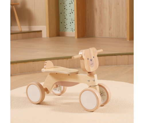 VIGA PolarB Drewniany Jeździk Miś Brunatny Miękkie Koła