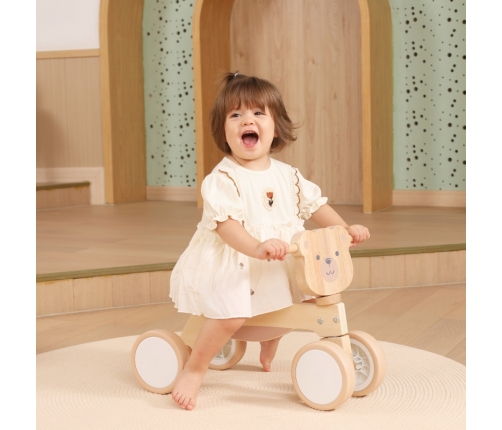 VIGA PolarB Drewniany Jeździk Miś Brunatny Miękkie Koła