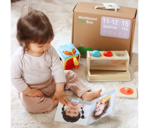 TOOKY TOY Box Pudełko XXL Montessori Edukacyjne 5w1 Sensoryczne 11-12 Mies
