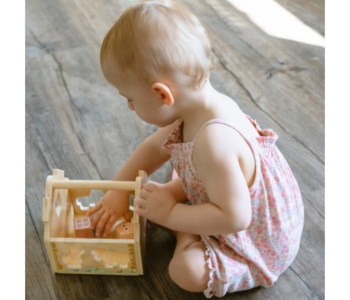WOOPIE GREEN Drewniana Farma Sorter Kształtów i Kolorów 13 el.
