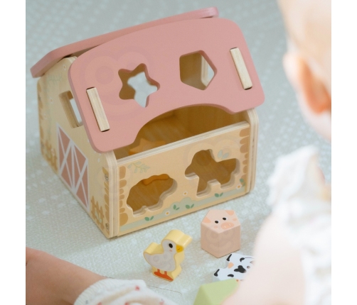 WOOPIE GREEN Drewniana Farma Sorter Kształtów i Kolorów 13 el.