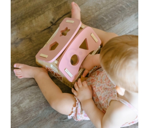 WOOPIE GREEN Drewniana Farma Sorter Kształtów i Kolorów 13 el.