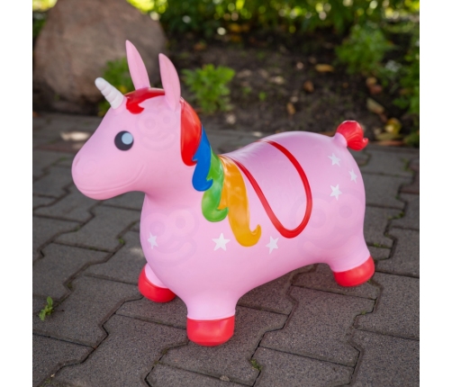 WOOPIE Skoczek Gumowy do Skakania Jednorożec Różowy + Pompka