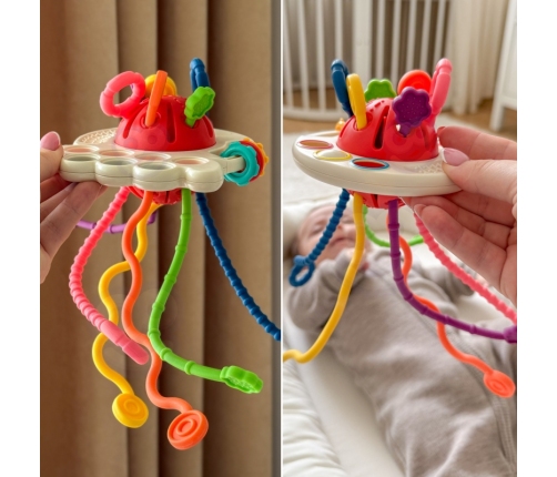 WOOPIE BABY Zabawka Sensoryczna Montessori Gryzak Wielofunkcyjny 0+