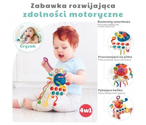 WOOPIE BABY Zabawka Sensoryczna Montessori Gryzak Wielofunkcyjny 0+