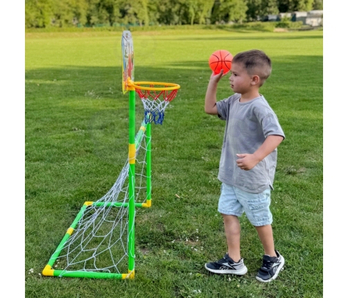 WOOPIE Zestaw 2w1 Koszykówka Bramka do Piłki Nożnej+ Piłki