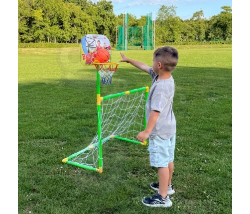 WOOPIE Zestaw 2w1 Koszykówka Bramka do Piłki Nożnej+ Piłki