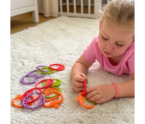 WOOPIE BABY Zabawka Sensoryczna Gryzaki dla Niemowląt Zawieszki Owoce Łańcuszek 4 el.