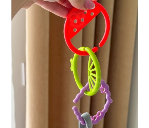 WOOPIE BABY Zabawka Sensoryczna Gryzaki dla Niemowląt Zawieszki Owoce Łańcuszek 4 el.