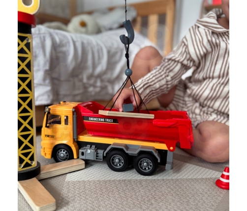 WOOPIE Wywrotka Budowlana w Skali 1:12 Efekty Świetlne Dźwiękowe