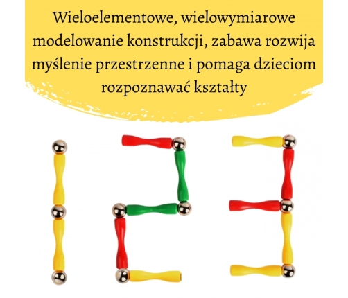 WOOPIE Klocki Magnetyczne Konstrukcyjne 3D 128 el. XXL