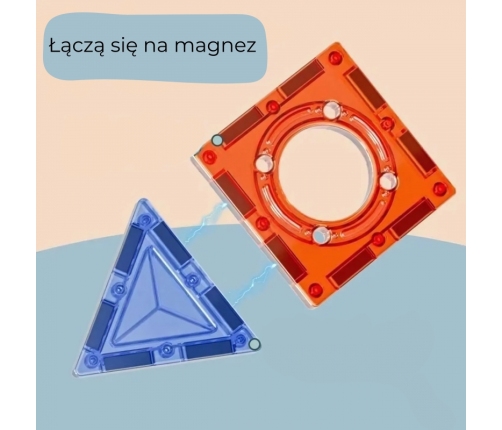 WOOPIE Klocki Magnetyczne Konstrukcyjne 3D Zestaw Edukacyjny Tor Kulkowy 113 el.
